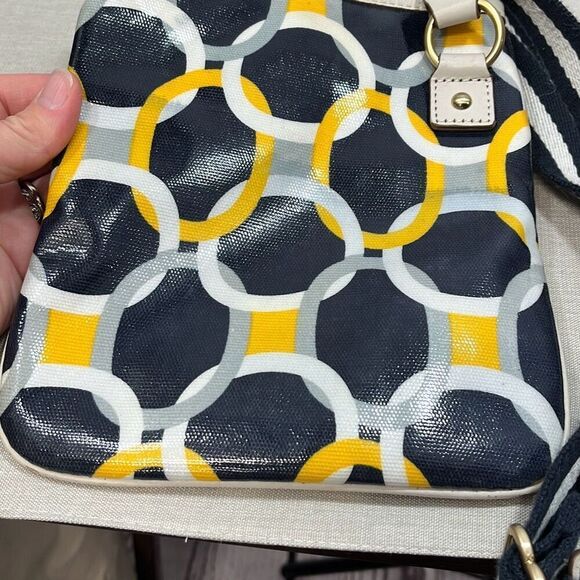 Michael Kors blue/white/gray/yellow crossbody bag with some wear as shown‎ - Picture 5 of 10